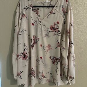 Maurices Cream Floral Blouse